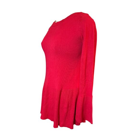 Cable & Gauge Red Pullover Sweater Peplum Sz. S Holidays Christmas - Picture 3 of 8